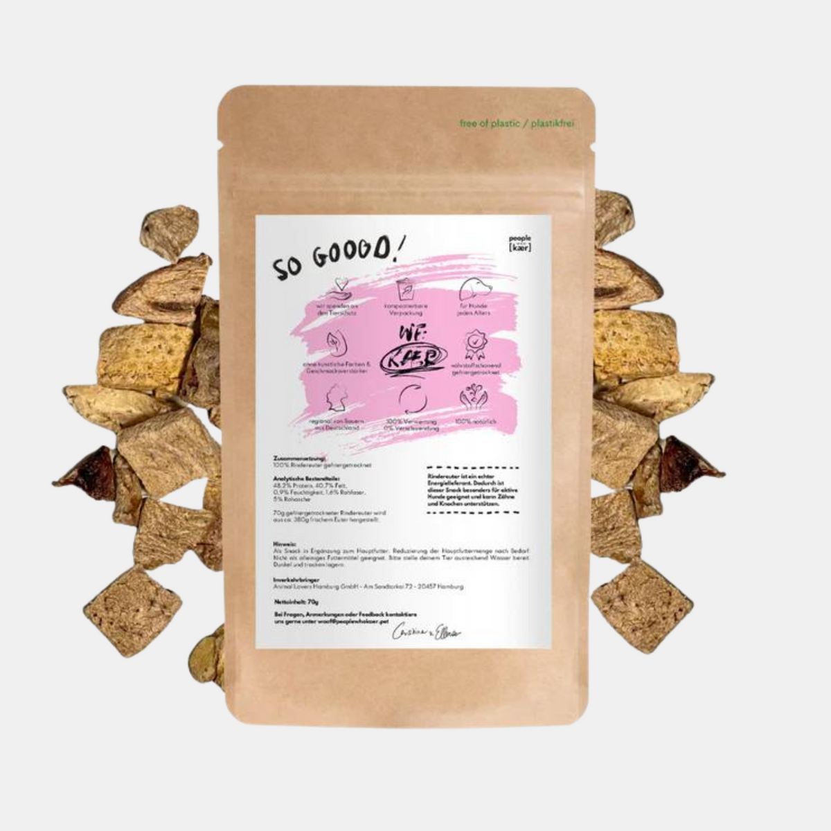 Super Leckerli aus 100% gefriergetrocknetem Rindereuter (70g)